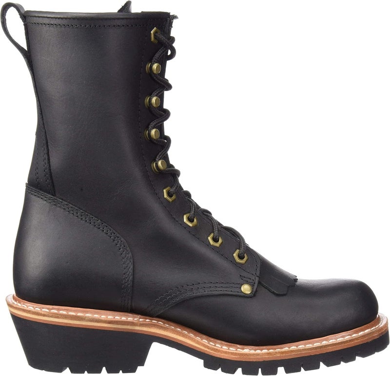 Ad Tec Store Mens 10in Fireman Logger Certified Work Boots, Black - Full Grain Oiled Leather, Non Slip Rubber Outsole & Fire Resistant Footwear - Image 2